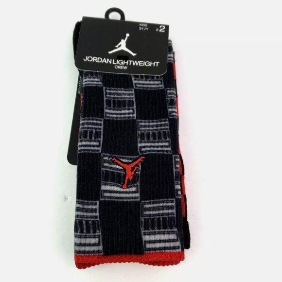 NWT Boy's Jordan 2 Pairs Lightweight Crew Socks - Picture 3 of 7